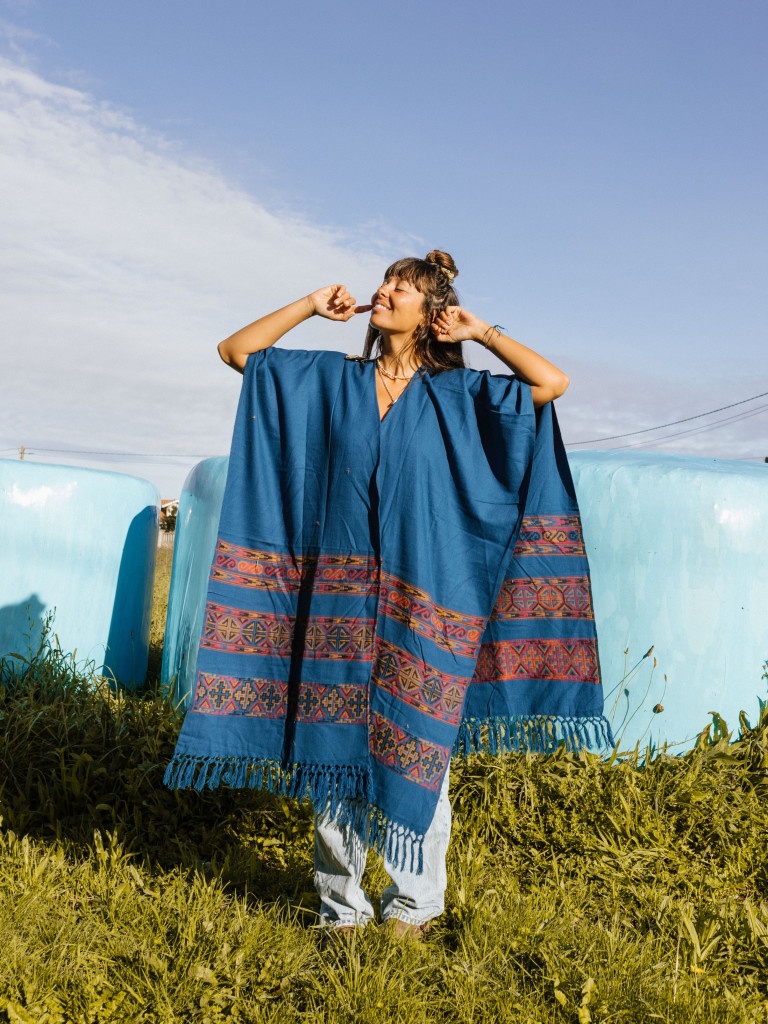 PONCHO SHIMLA BLUE