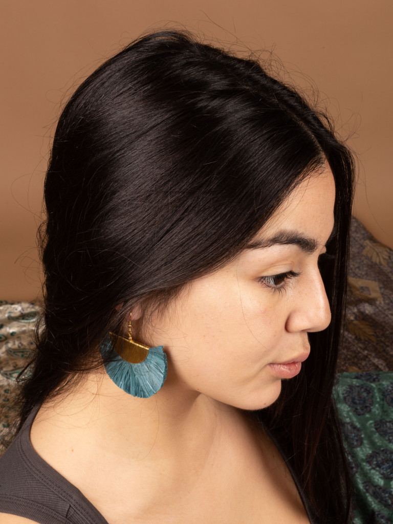 PENDIENTES ABANICO BLUE