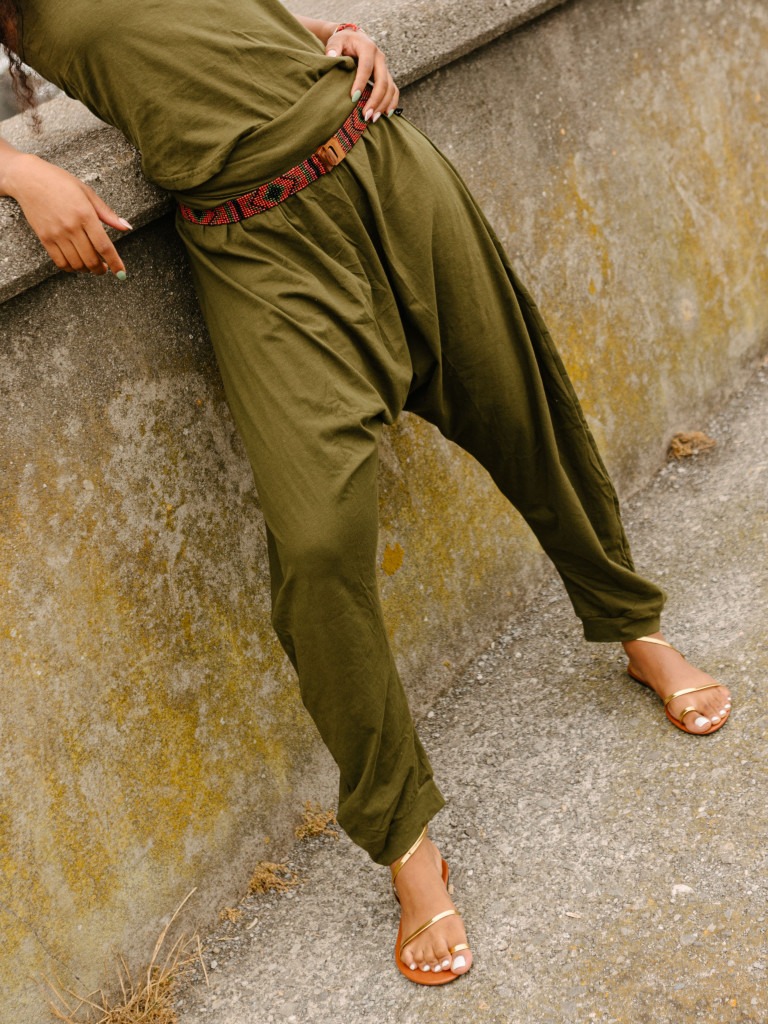 GREEN BAGGY TROUSER