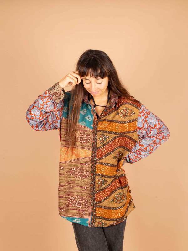 PATCHWORK KATHA SHIRT LONG 028