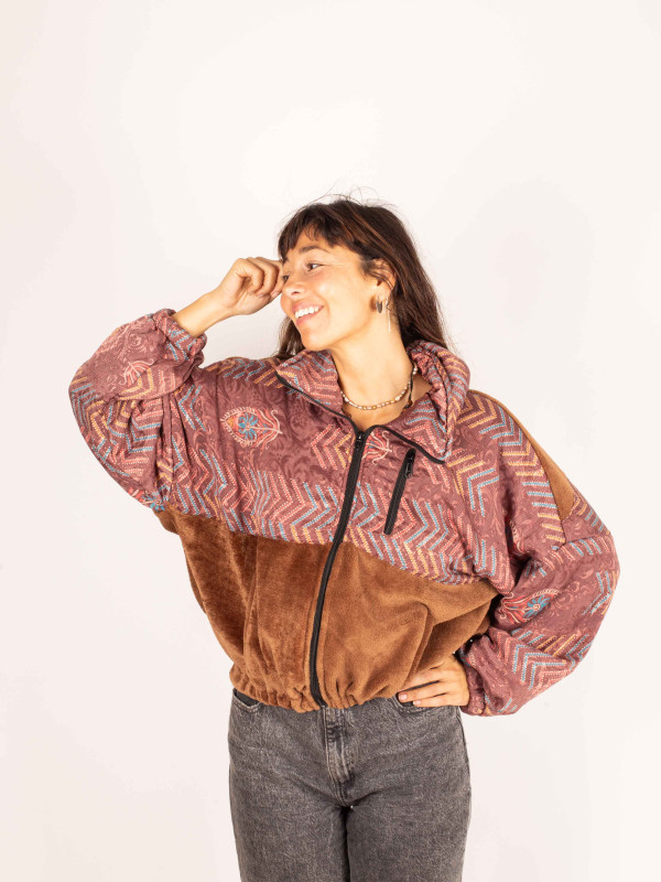 CHAQUETA RIAÑO TEDDY CROP BROWN 27