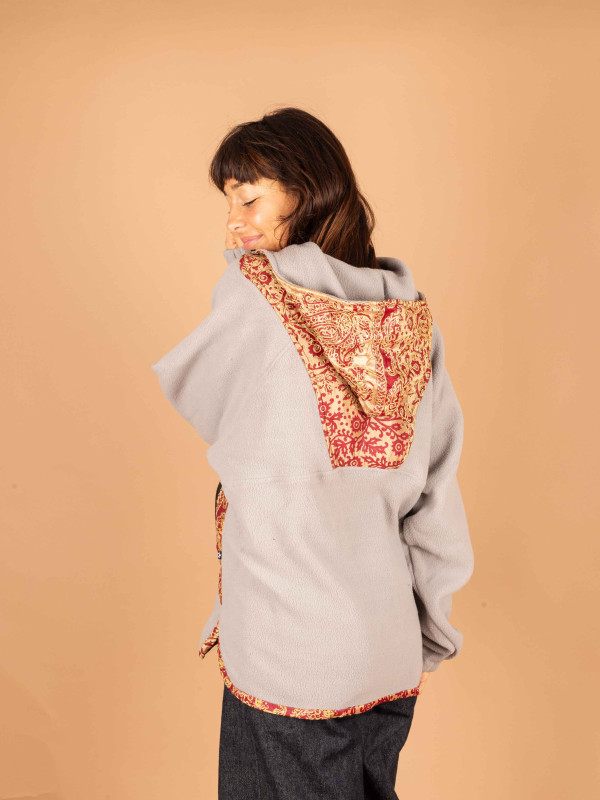 HOODIE FLEECE SAJA GREY 01 2