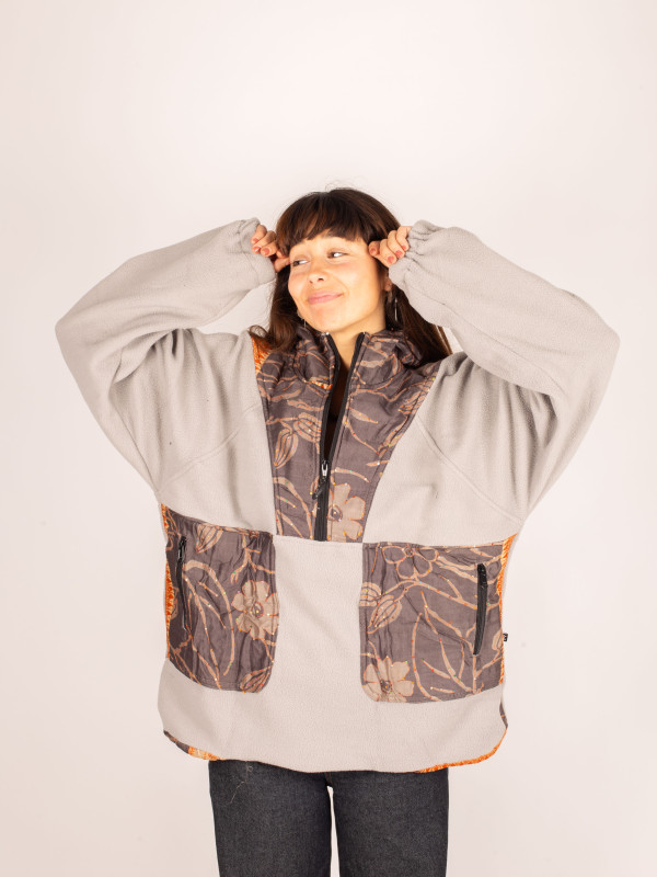 HOODIE FLEECE SAJA GREY 019 2