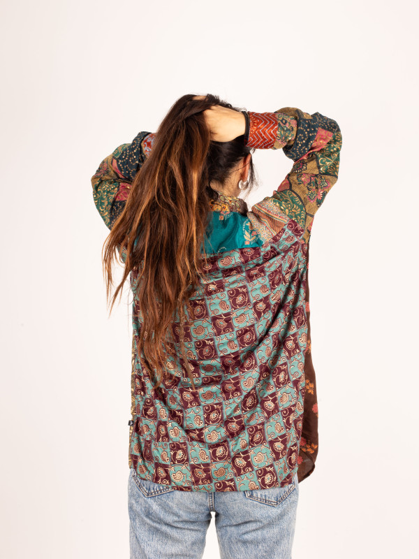 PATCHWORK KATHA SHIRT LONG 043