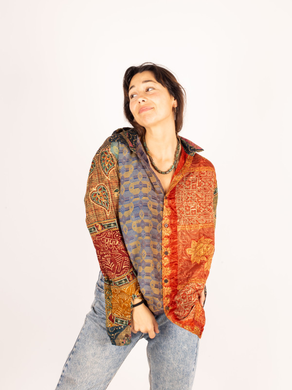 CAMISA PATCHWORK KATHA LARGA 045