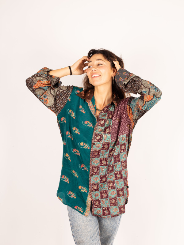 PATCHWORK KATHA SHIRT LONG 046