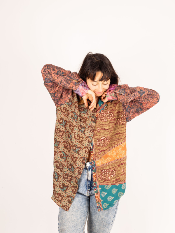 PATCHWORK KATHA SHIRT LONG 049