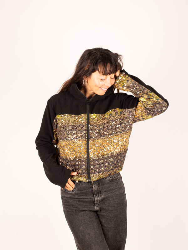 ANGLIRU BLACK FLEECE JACKET 033