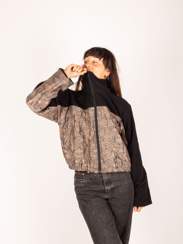 ANGLIRU BLACK FLEECE JACKET 043