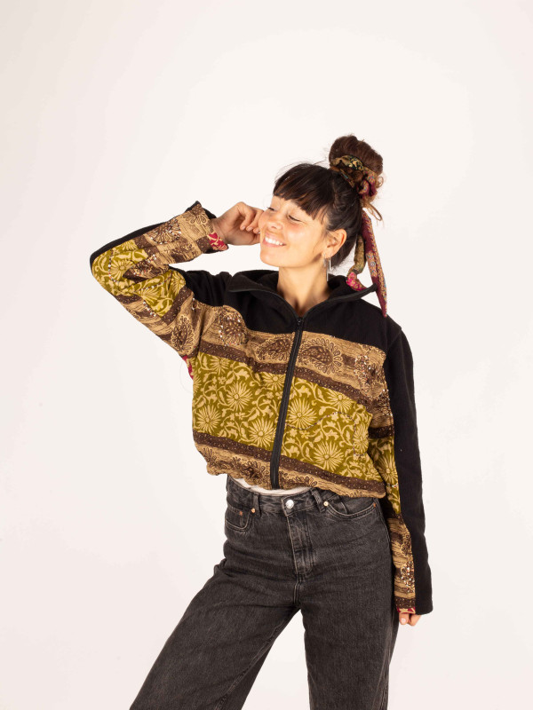 ANGLIRU BLACK FLEECE JACKET 053