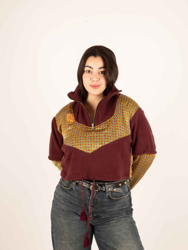 PIRINEOS FLEECE HOODIE MAROON 05