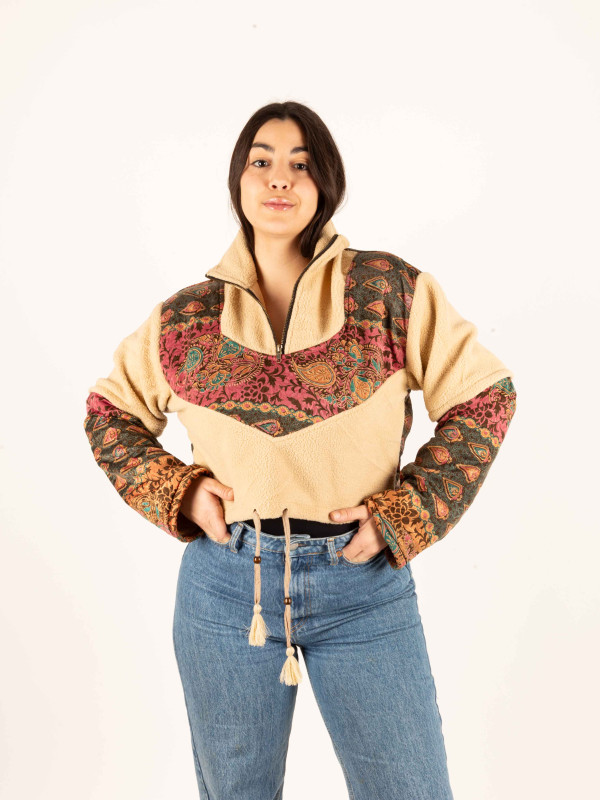 PIRINEOS FLEECE HOODIE CREAM 05