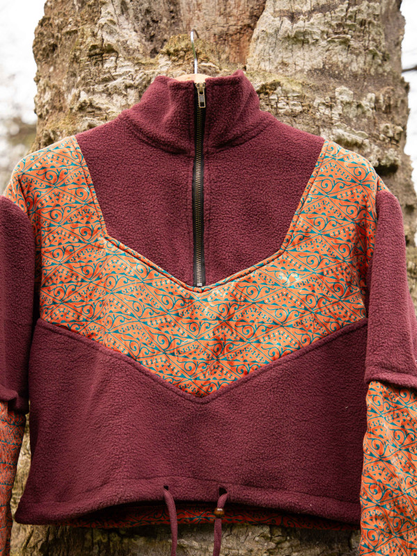 PIRINEOS FLEECE HOODIE MAROON 022 2