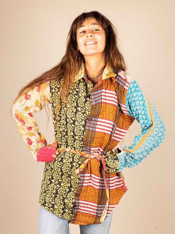 OVERSIZED RECYCLED QUILT SHIRT S/M 06