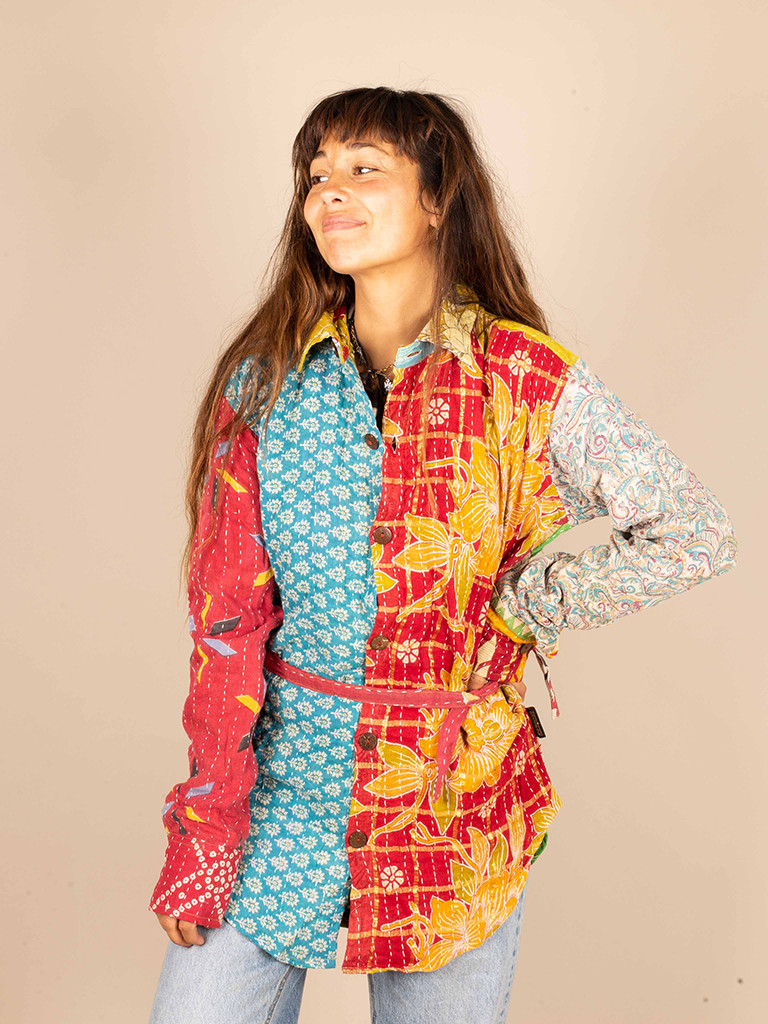 OVERSIZED RECYCLED QUILT SHIRT S/M 08