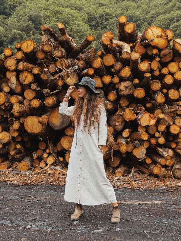 EXPLORER SHIRRED DRESS