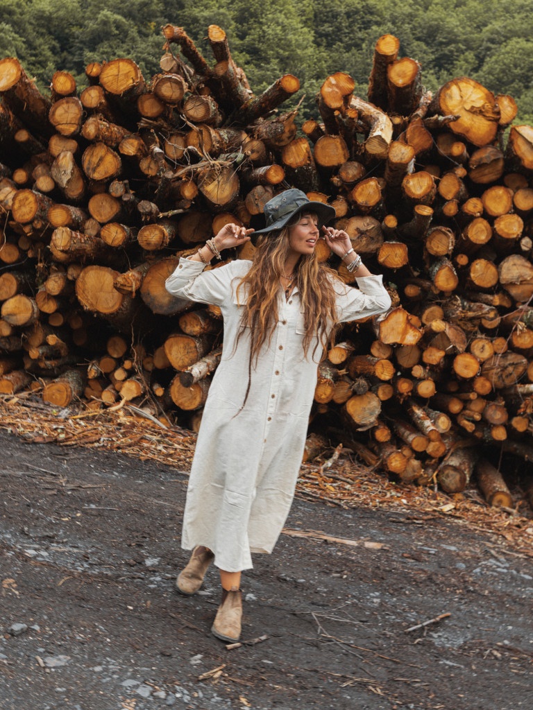 EXPLORER SHIRRED DRESS