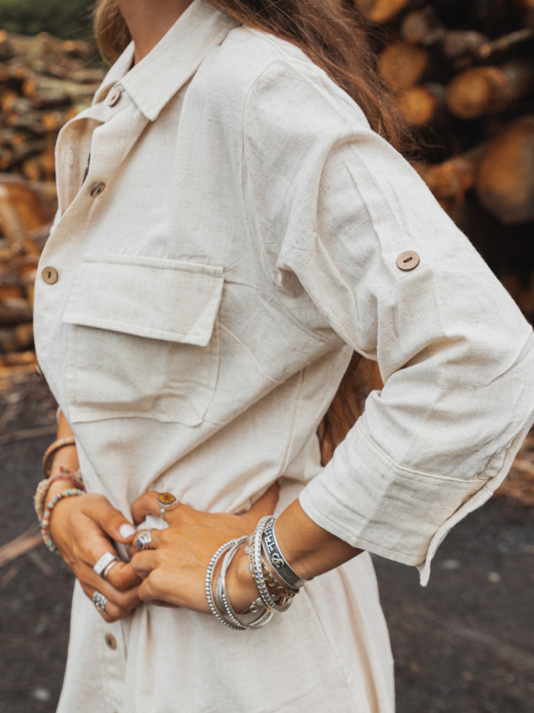 EXPLORER SHIRRED DRESS