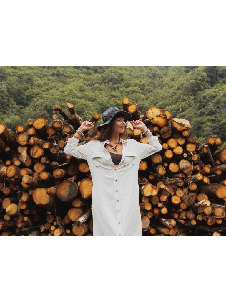 EXPLORER SHIRRED DRESS