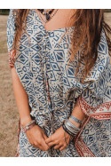 VESTIDO/KAFTAN HANDBLOCK NUESTRA MAGIA