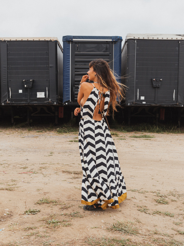 Coast black and discount white striped dress