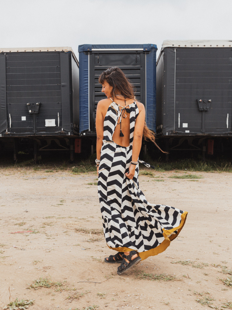 Coast black and shop white striped dress