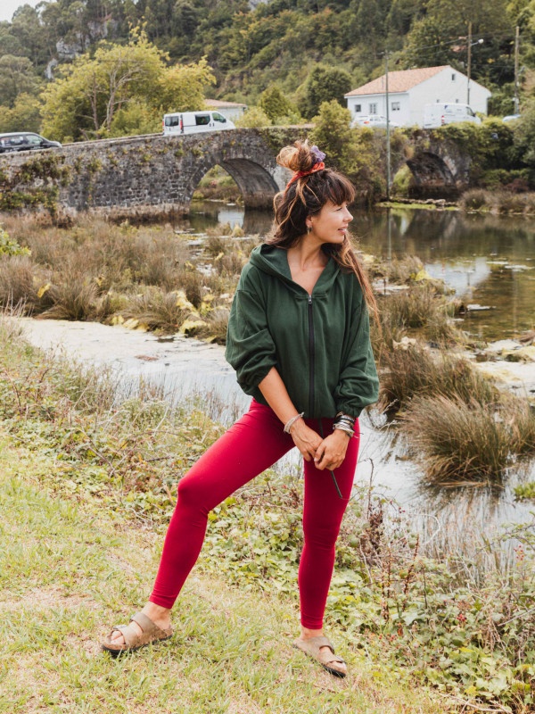 FULL COLOUR MAROON LEGGING 2