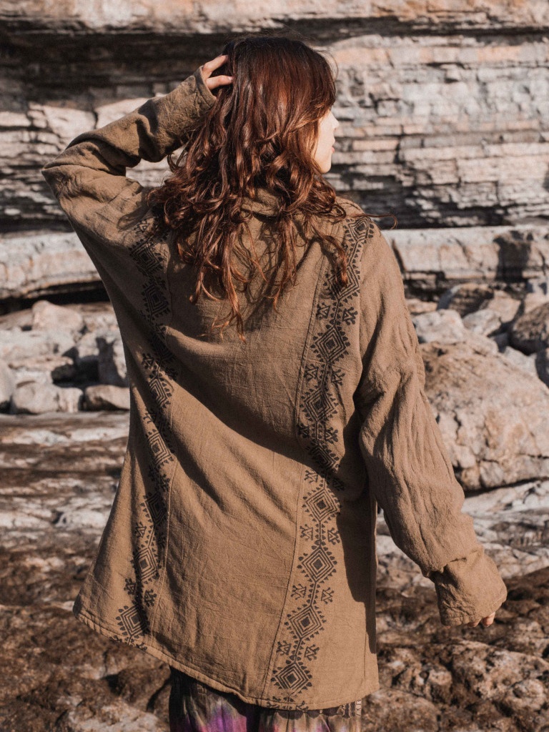 CHAQUETA LARGA KAHLÚA BROWN