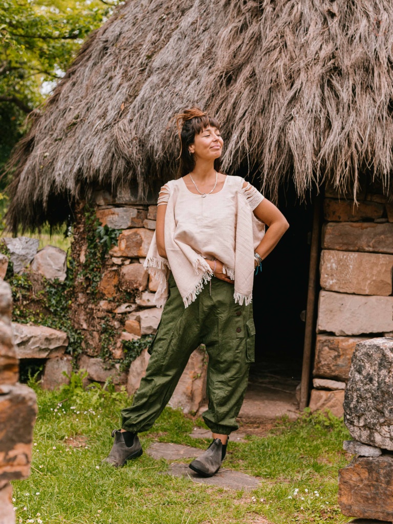 PANTALÓN ON THE LINEN GREEN