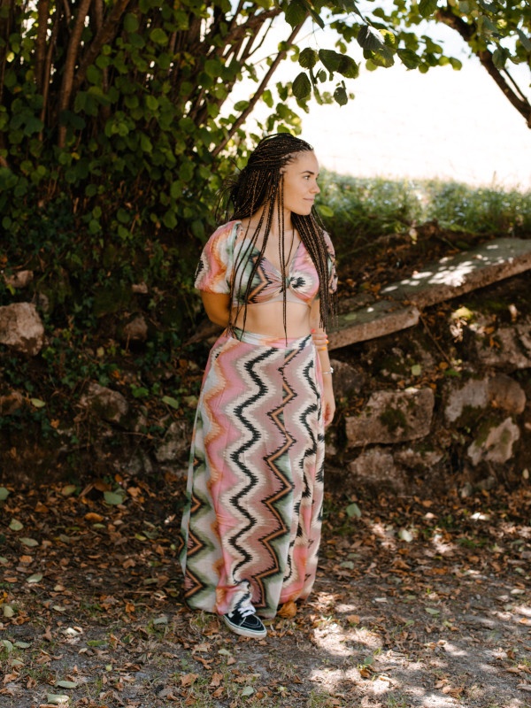 MAZUNTE PASTEL SET TOP + SKIRT TROUSERS