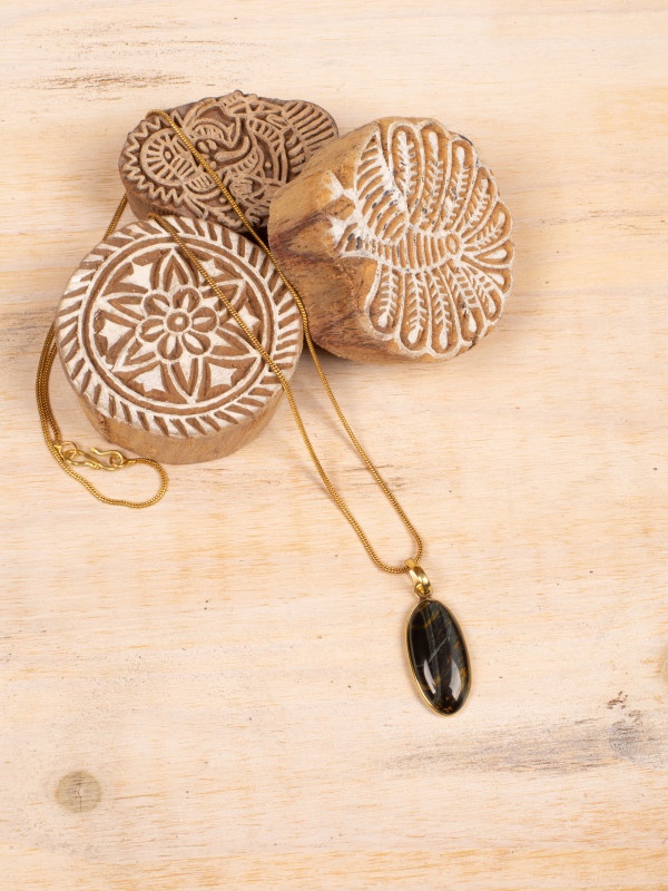 COLLAR OJO DE TIGRE NEGRO