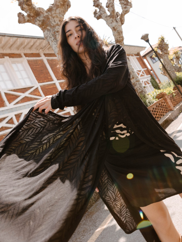 ORQUIDEA JACKET/ KIMONO BLACK